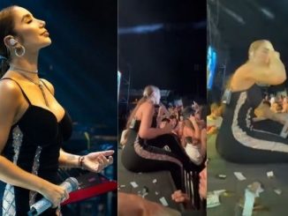 Con cerveza en mano, Paola Jara cantó las ‘200 Copas’ de Karol G