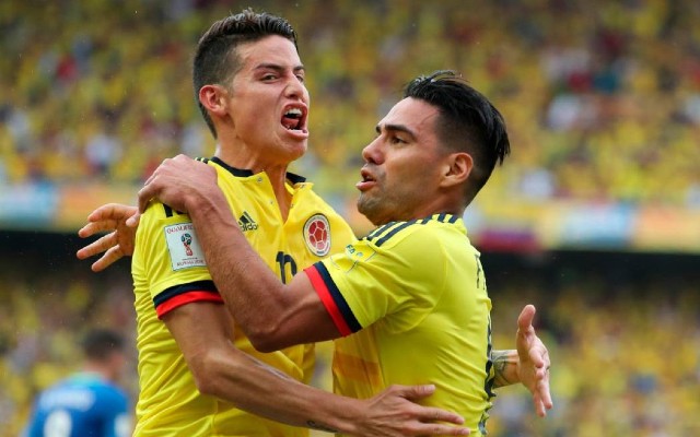 James Rodríguez y Falcao García. / FOTO: ARCHIVO - EFE.