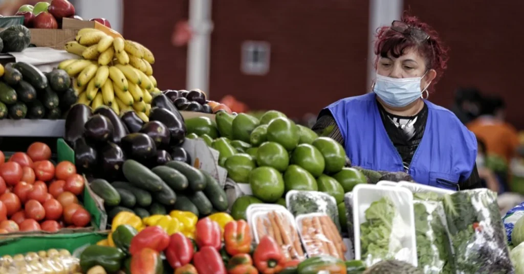 Alimentos, verduras, plaza, mercado