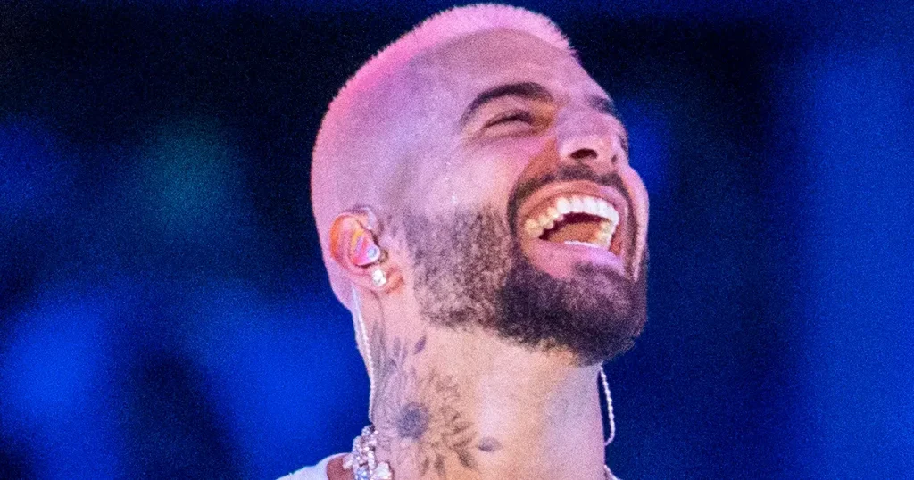 Maluma surante el concierto que dio en Medellín.