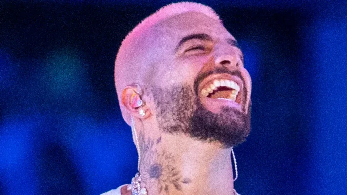 Maluma surante el concierto que dio en Medellín.