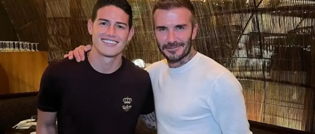 James Rodríguez y David Beckham