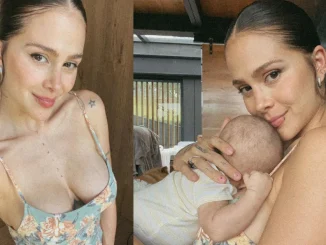 Las fotos de Greeicy presumiendo sus absorbentes de lactancia