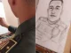 Policia-artista-rindio-homenaje-a-patrullero-asesinado-en-Bello