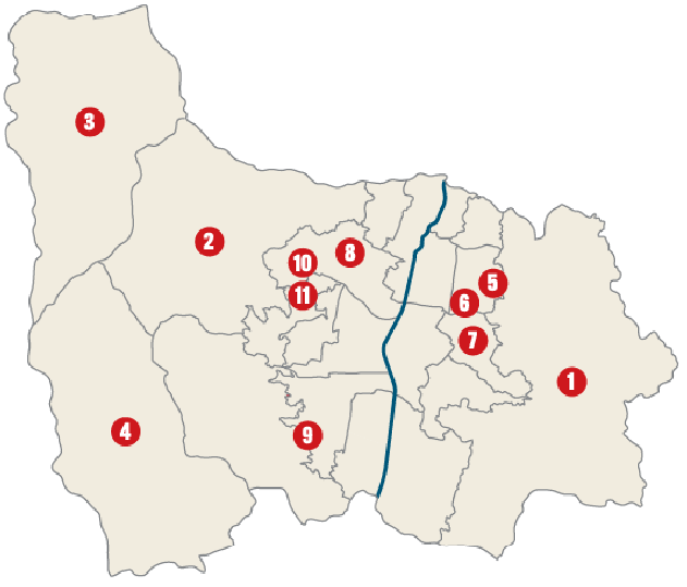 Mapa de puntos críticos por invierno en Medellín. 