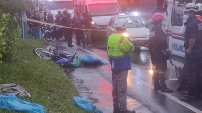 La moto no sufrió mayores daños.