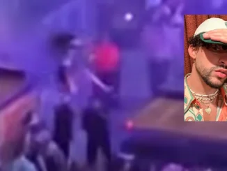 La caída de una fan que trató de subirse a la tarima de Bad Bunny