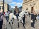 Alirio Barrera llegó a trabajar al congreso montado en su caballo Pasaporte.