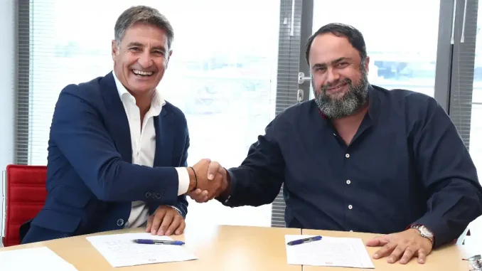 Míchel y Evangelos Marinakis