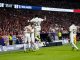 Celebración del Real en el derbi de Madrid.