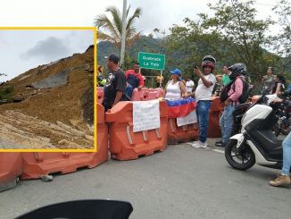 Bloqueo en la vía que conduce al Occidente.
