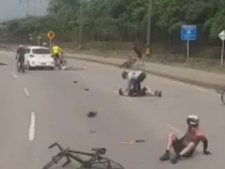 Cinco ciclistas fueron atropellados llegando a Girardota
