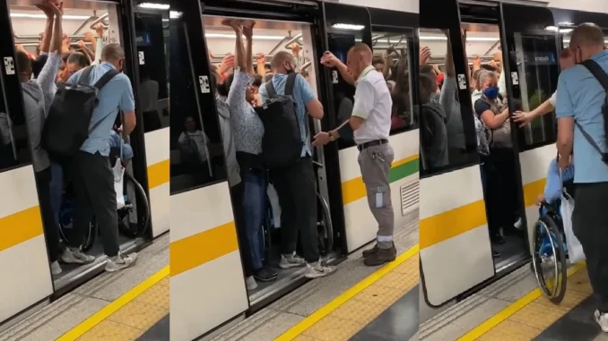 Mujer con movilidad reducida se tuvo que bajar del Metro