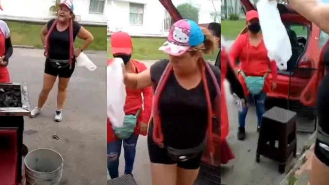 Mujer tiró excrementos de sus perros a vendedoras de arepas
