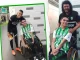 Jacobo en el estadio junto a miembros de Nacional.