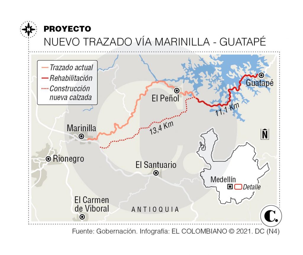 Esta sería la alternativa de Marinilla - El Peñol.