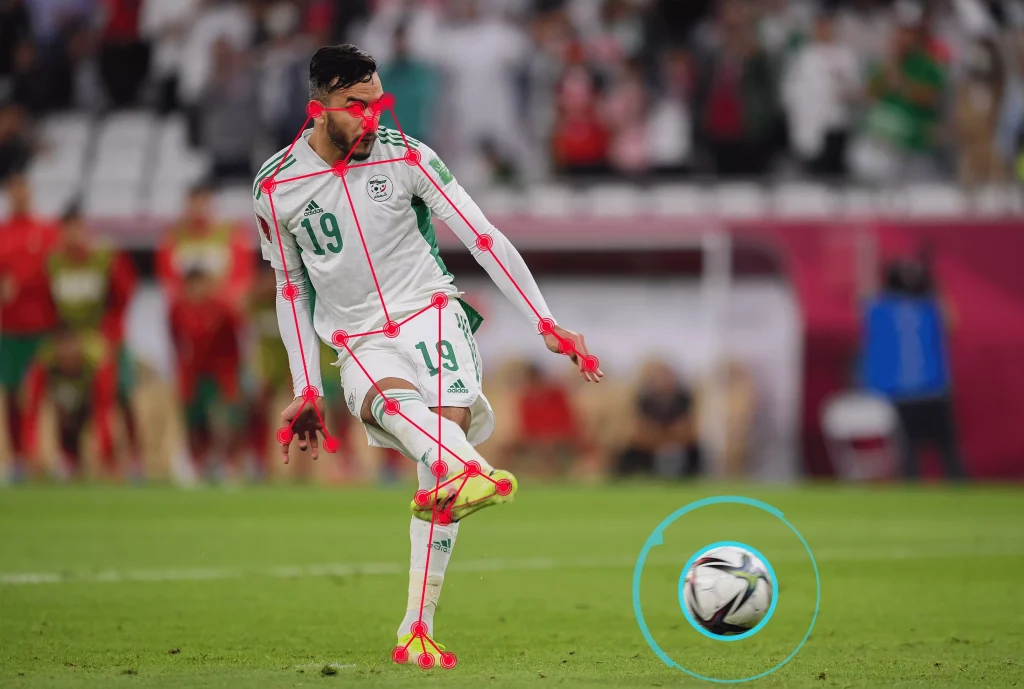 Puntos de datos del jugador para el sistema automatizado de fuera de juego. / FOTO: FIFA. 