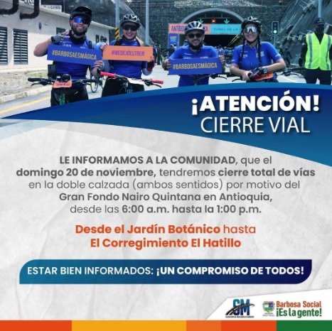 La Alcaldía de Barbosa también informó cierres