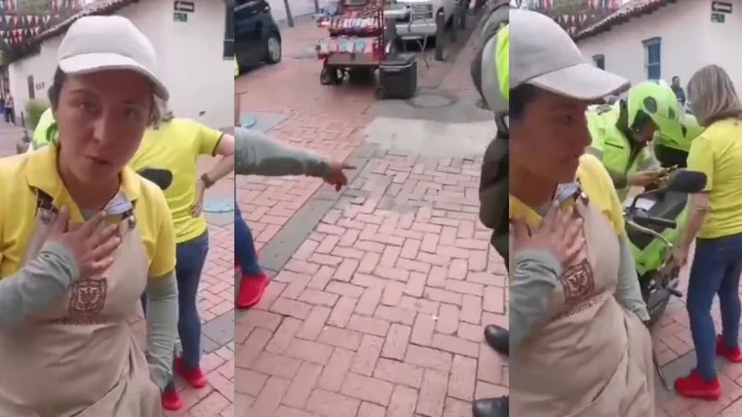 Vendedora de obleas tapó un hueco y le pusieron comparendo