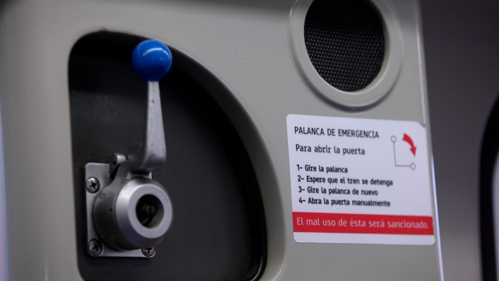Palanca azul del metro