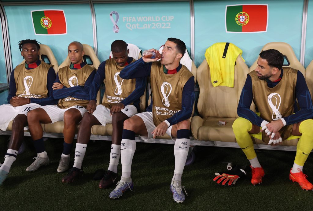 Cristiano ronaldo suplente ante Marruecos. / FOTO: EFE.