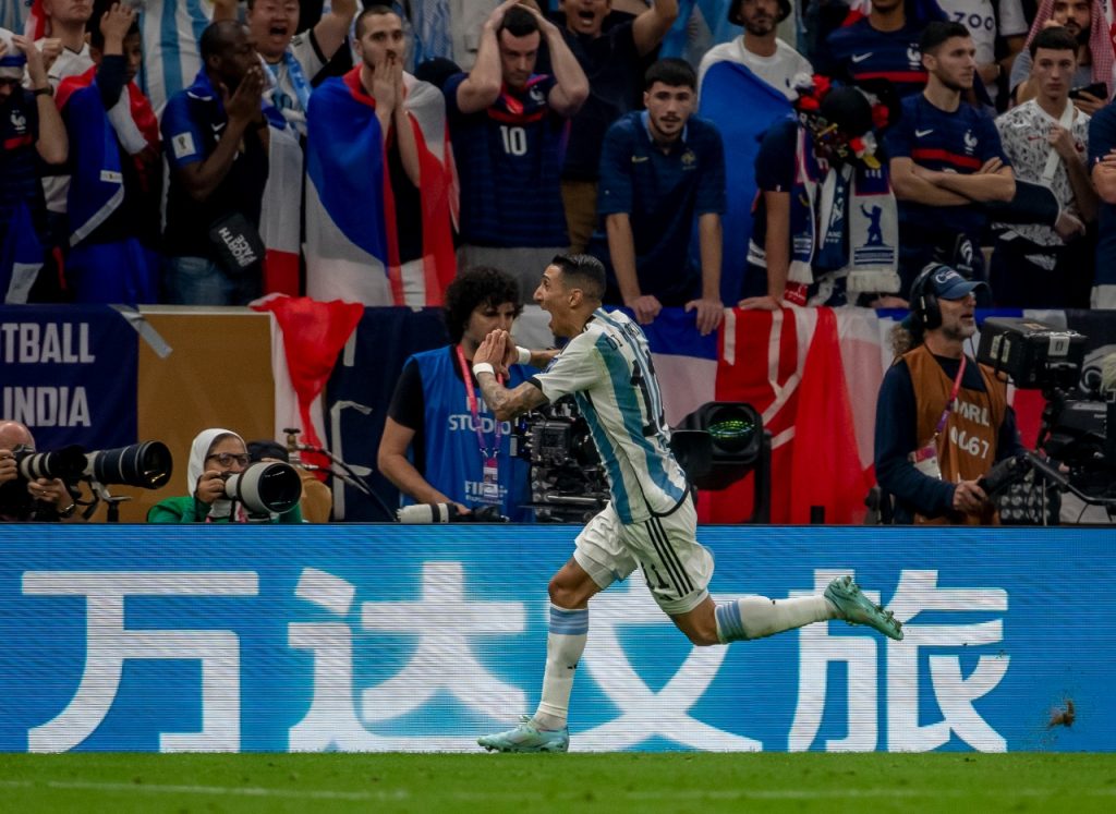 Así celebró Ángel Fabián Di María su gol en la final. /FOTO: JUAN ANTONIO SÁNCHEZ. 