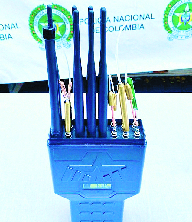Inhibidor de señal utilizado por los delincuentes para bloquear el GPS de los vehículos. /FOTO: CORTESÍA 