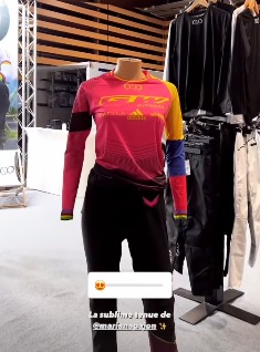 Traje de Mariana Pajón. /FOTO: HISTORIAS MARIANA PAJÓN. 