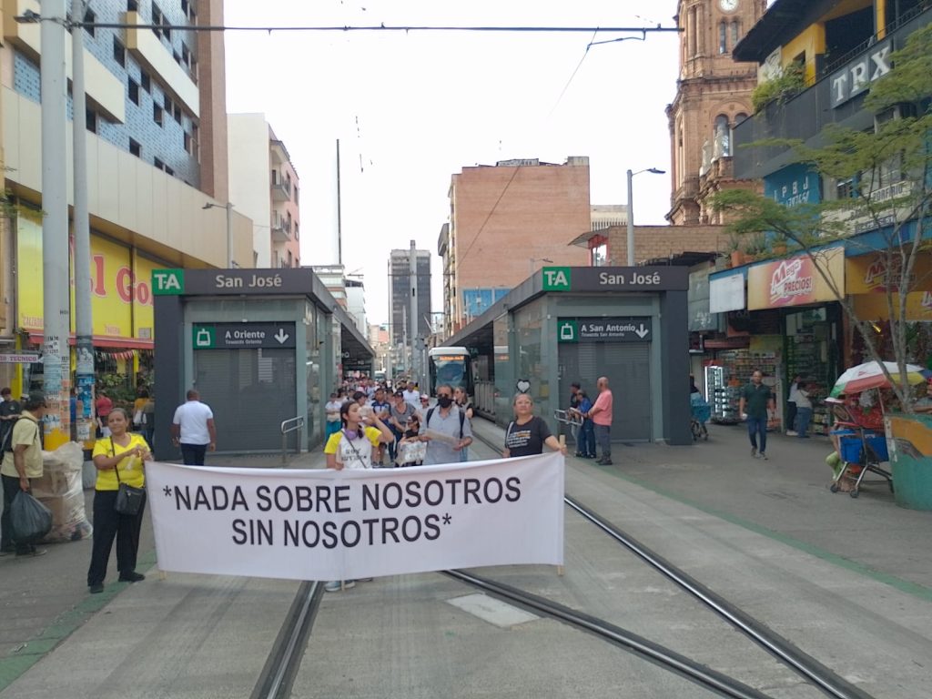 Personas con discapacidad salieron a protestar en Medellín 