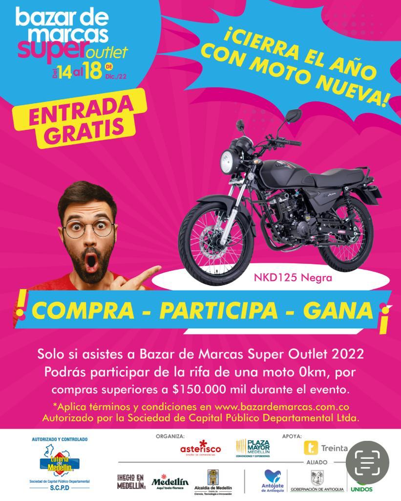 Rifa de moto en el Bazar de Marcas 