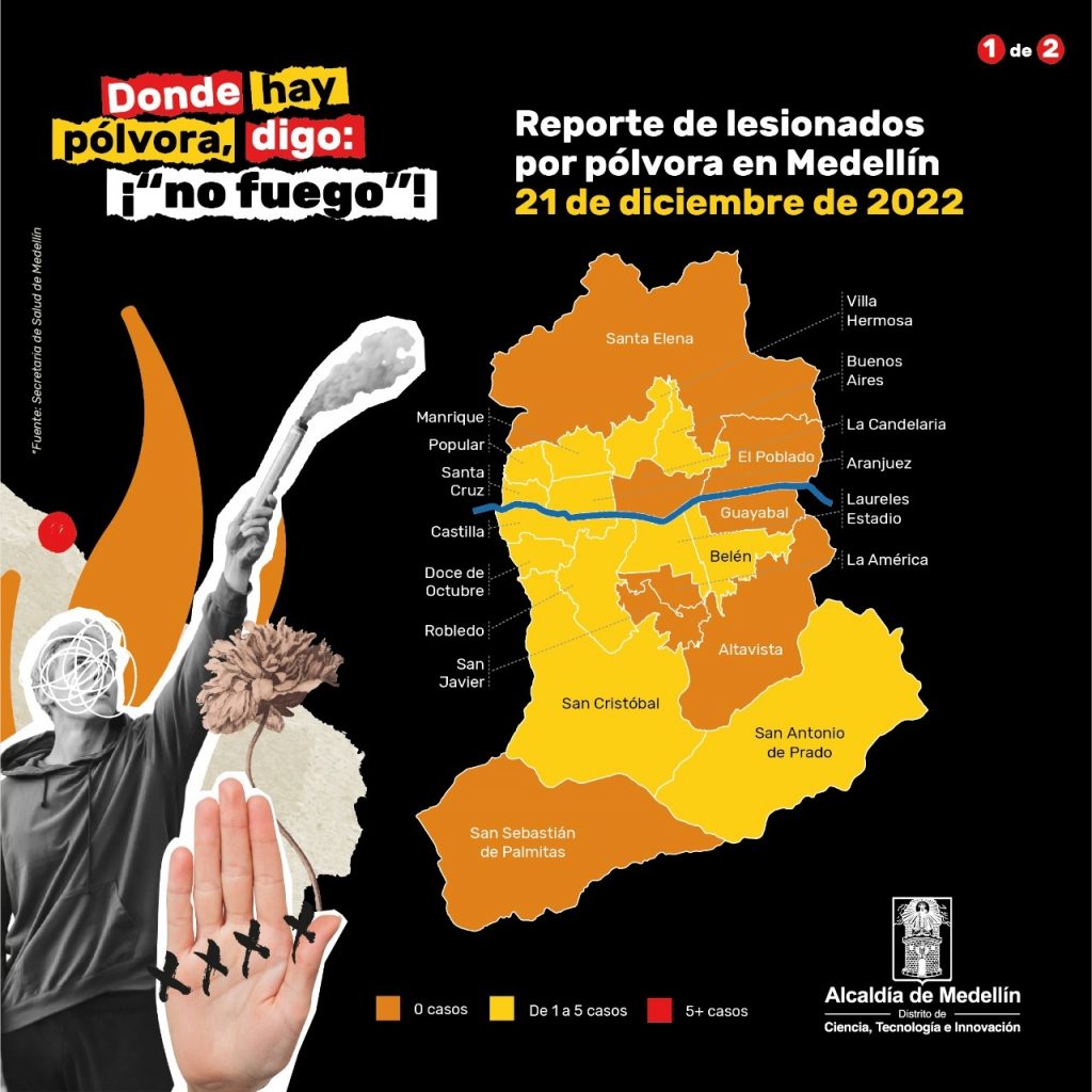 Comunas de Medellín donde se han quemado con pólvora