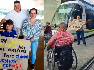 Personas con discapacidad salieron a protestar en Medellín