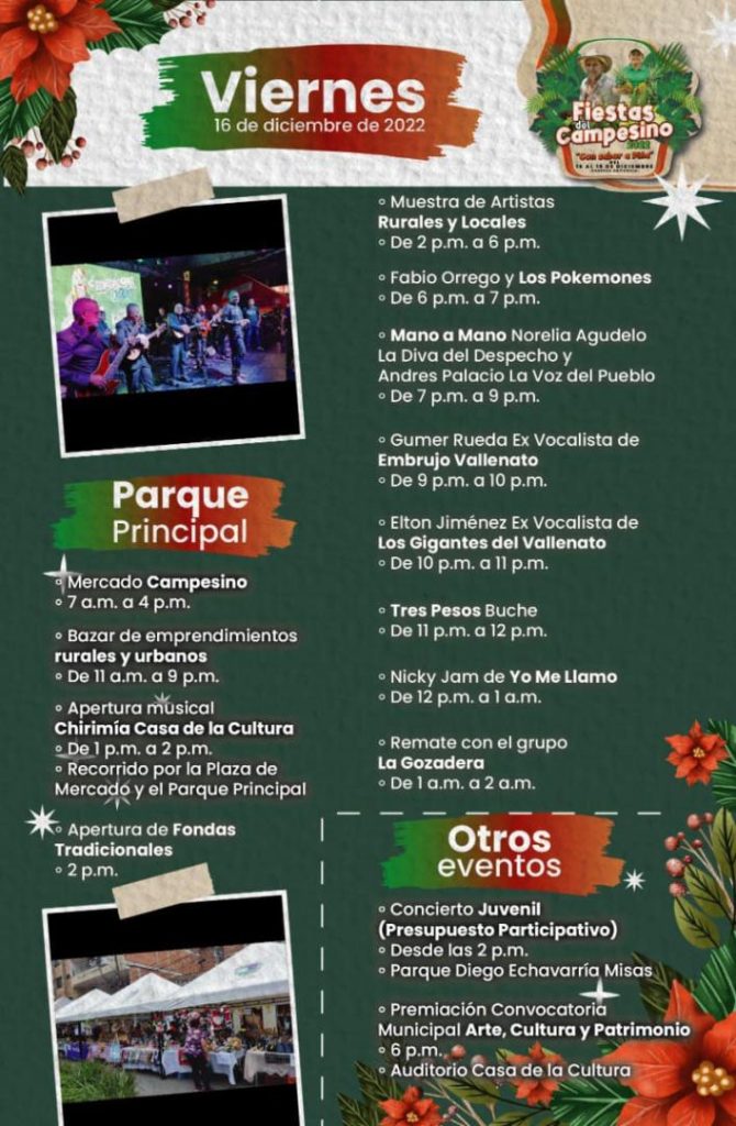 Programación completa de las Fiestas del Campesino en Barbosa