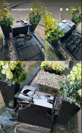 Así fue destruida la foto de Martín Elias en su tumba. /FOTO: DAYANA JAIMES. 