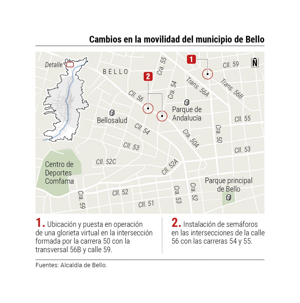 En estos puntos de la ciudad fue ubicada la nueva glorieta y los 2 semáforos. /FOTO: DANIEL CARMONA. 