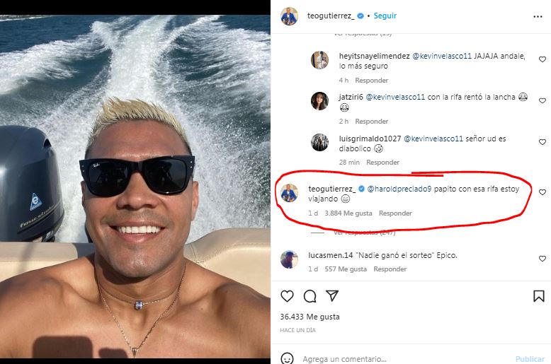 Respuesta de Teo a quienes lo critican por la rifa de la camiseta de Messi. /FOTO: CAPTURA PANTALLA. 
