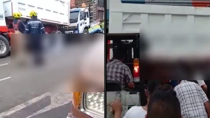 Accidente con volqueta