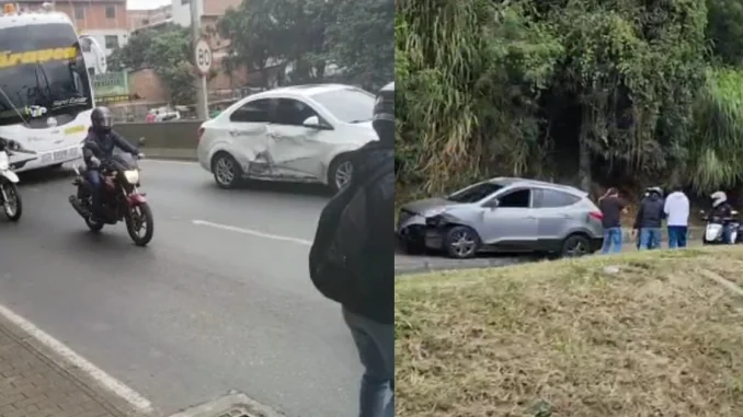 El choque fue provocado después de que dos sujetos en moto huyeran después de atracar un vehículo.