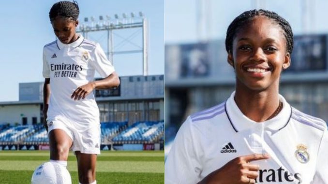 Linda Caicedo jugando con el Real Madrid