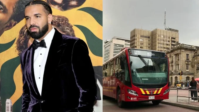 Drake llegó a Bogotá y, al parecer, lo primero que hizo fue montar en Transmilenio.
