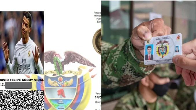La foto de Cristiano Ronaldo terminó en la libreta militar del joven. Ni el ejército ni él se explican como llegó allí.
