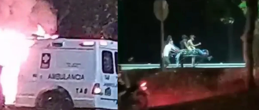 Quemaron ambulancias en el Bajo Cauca y jugaron con la camilla
