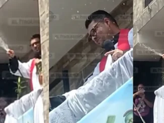 Agua bendita, Semana Santa, Itagüí, iglesia Católica, video, viral, ingenio, sacerdote, Q’Hubo Medellín