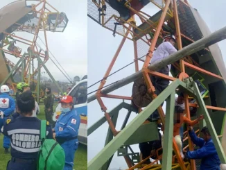 falla mecánica en parque de diversiones