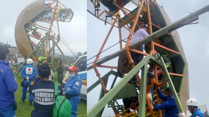 falla mecánica en parque de diversiones