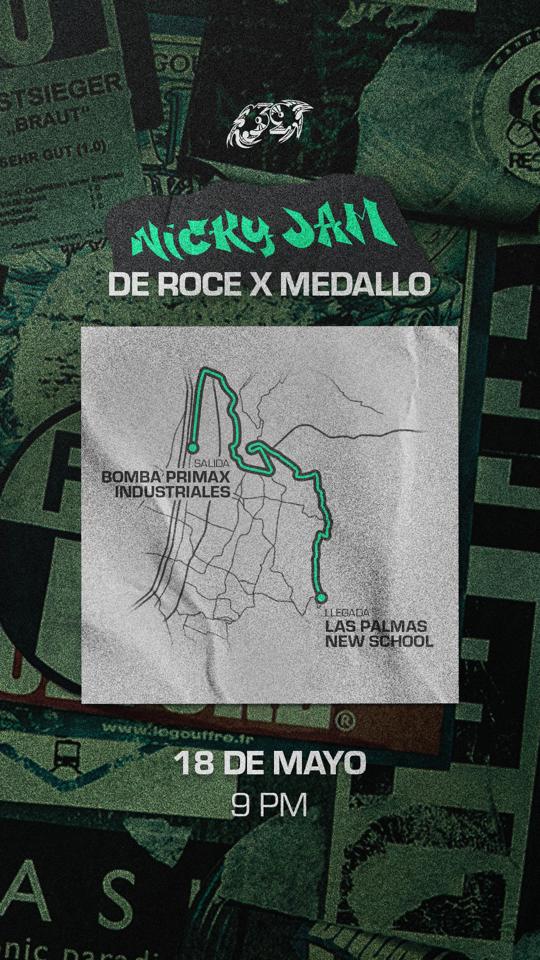 Recorrido de la rodada de Nicky Jam 