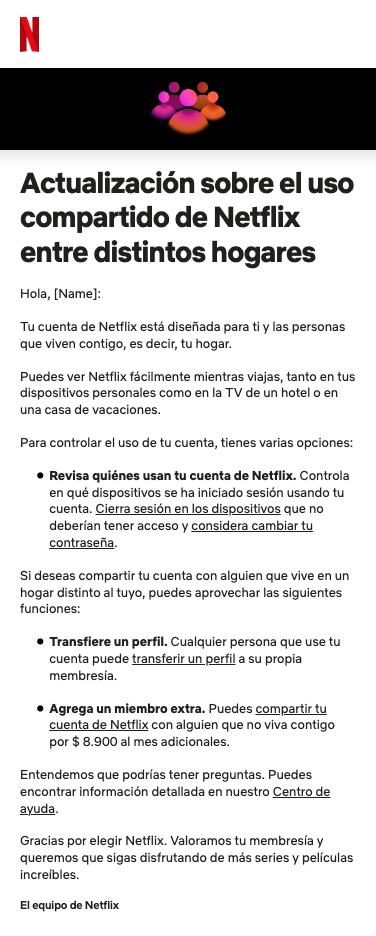 Correo de Netflix