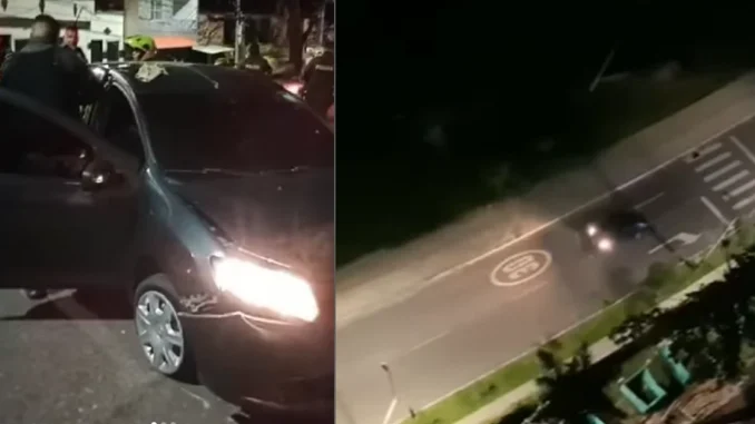 La persecución terminó en el barrio Santa Ana de Bello, en donde los presuntos delincuentes chocaron el carro contra un poste