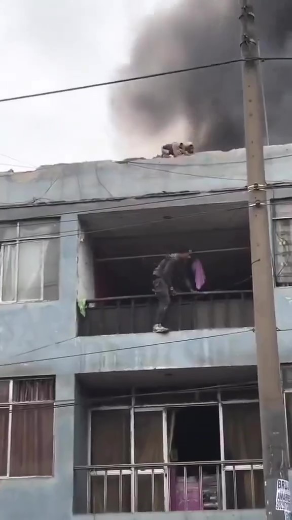 Hombre salva perros en incendio de Perú