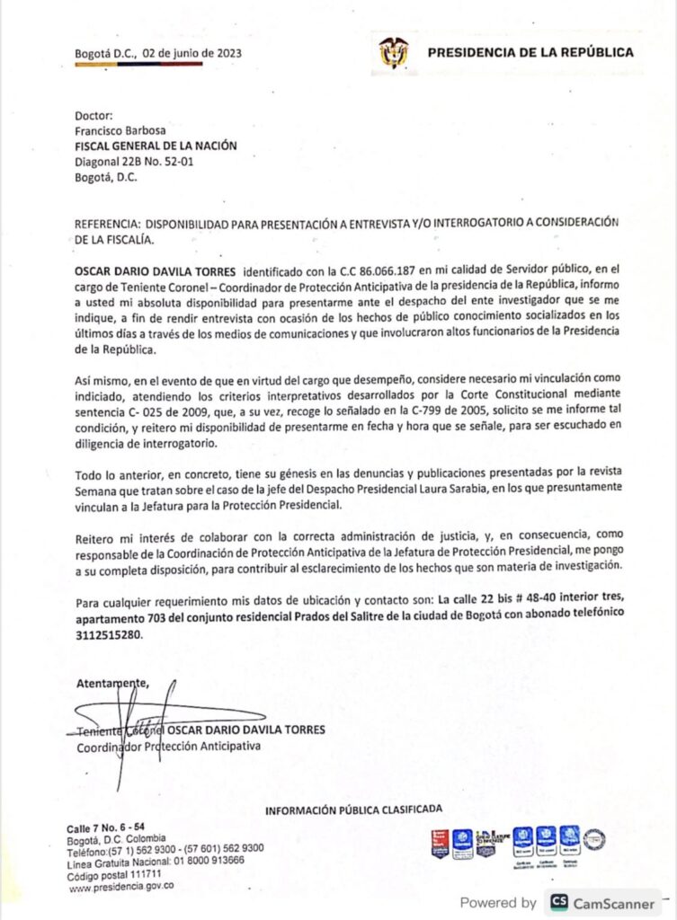 Comunicado Fiscalía chuzadas 